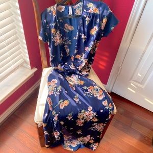 Live 4 Truth Floral Wrap Dress Navy-Large
